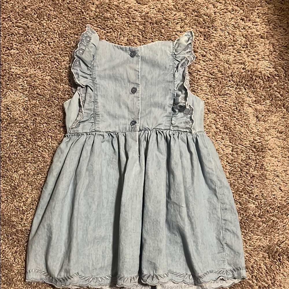 Blue Pleated Ruffled Sundress - Picture 4 of 4